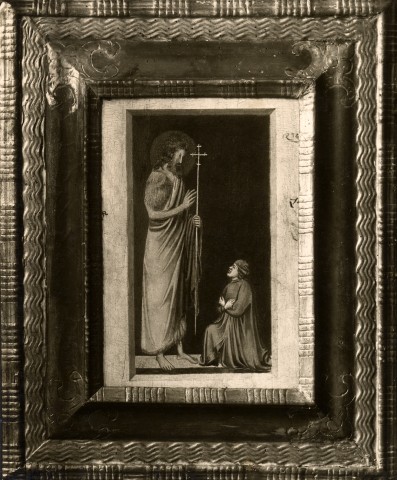 Anonimo — Giotto di Bondone - bottega - sec. XIV - San Giovanni Battista e un donatore — insieme
